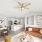 spacious living room open to dining and kitchen areas